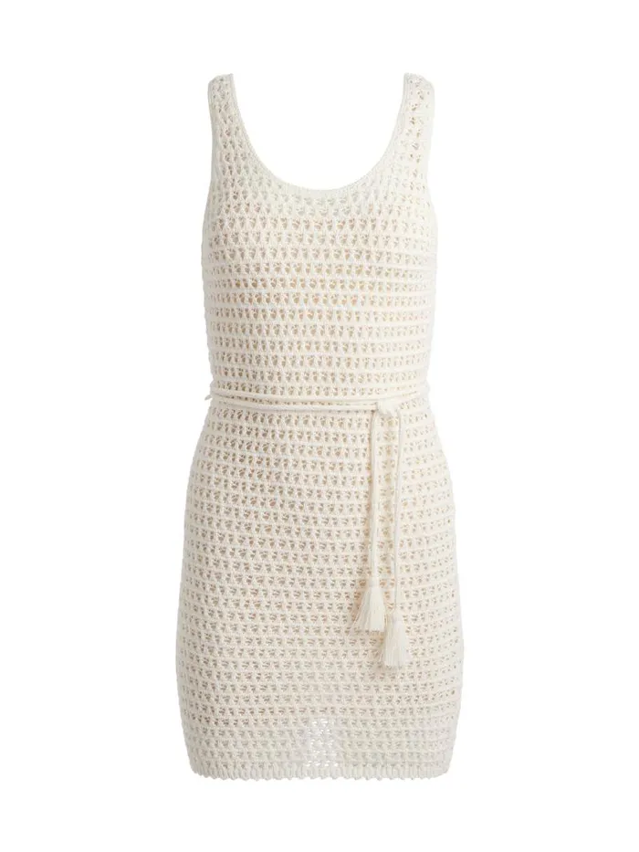 Alice Olivia TOMOKO WAIST TIE DRESS Vanilla Women Dresses