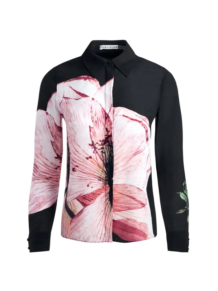 Alice Olivia WILLA PLACKET TOP A Summer Day Women Tops