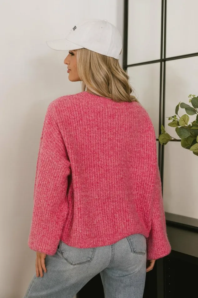 Aliyah Knit Sweater In Pink Pink Women Bohme Sweaters