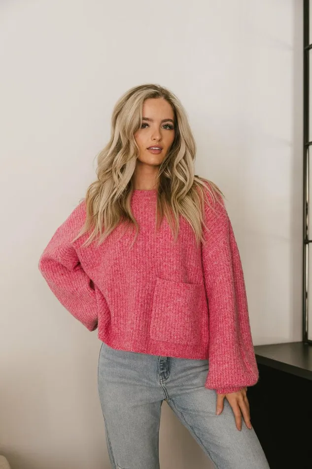 Aliyah Knit Sweater In Pink Pink Women Bohme Sweaters