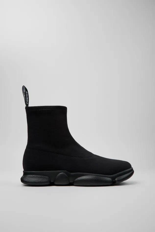 Ankle Boots Men Camper Karst Black TENCEL Lyocell And Recycled PET Mid Boots