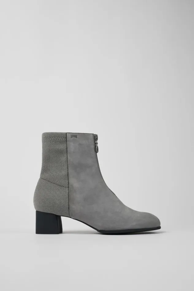 Ankle Boots Women Camper Katie Gray Nubuck Heeled Boots Ankle Boots Women Camper Katie Gray Nubuck Heeled Boots
