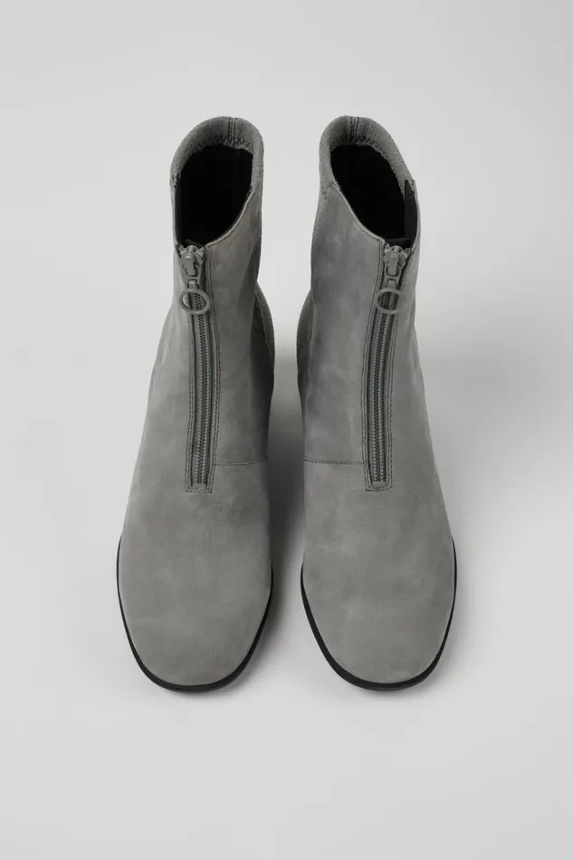 Ankle Boots Women Camper Katie Gray Nubuck Heeled Boots Ankle Boots Women Camper Katie Gray Nubuck Heeled Boots