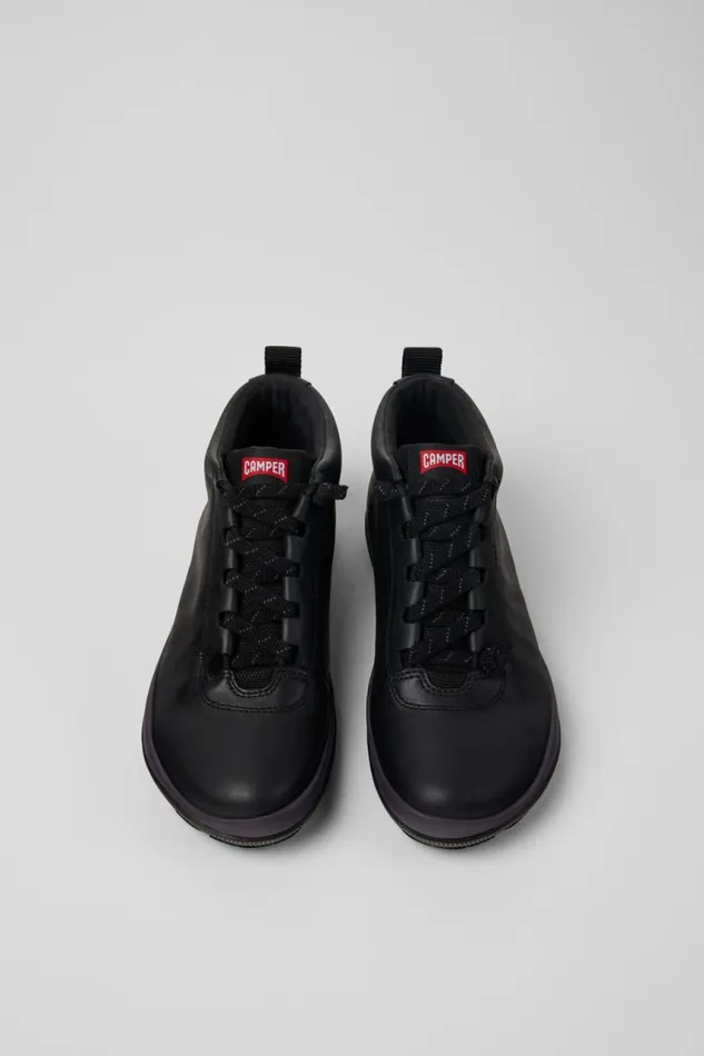 Ankle Boots Women Camper Peu Pista GORETEX Black Leather And Textile Ankle Boots