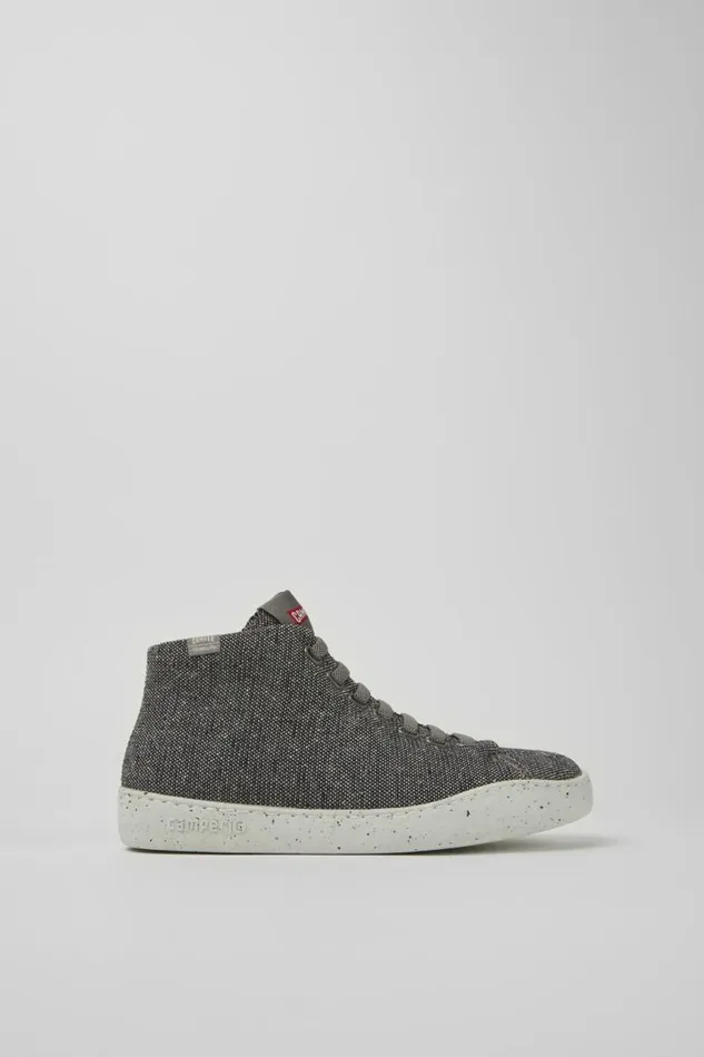 Ankle Boots Women Camper Peu Touring Gray And Black Recycled Wool Sneakers