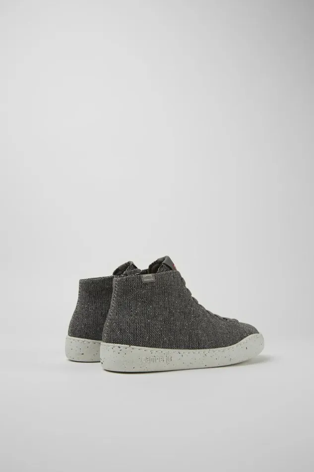 Ankle Boots Women Camper Peu Touring Gray And Black Recycled Wool Sneakers