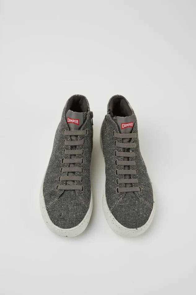 Ankle Boots Women Camper Peu Touring Gray And Black Recycled Wool Sneakers