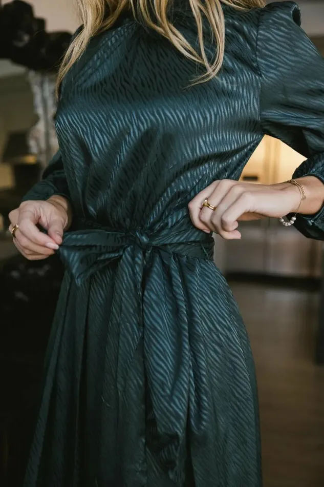 Ariana Zebra Midi Dress In Teal Teal Women Bohme Dresses