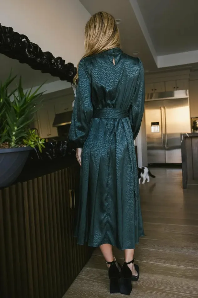 Ariana Zebra Midi Dress In Teal Teal Women Bohme Dresses