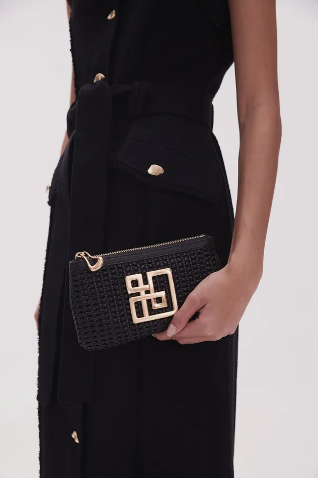 Astral Woven Pouch Black Women Aje Handbags 038 Wallets