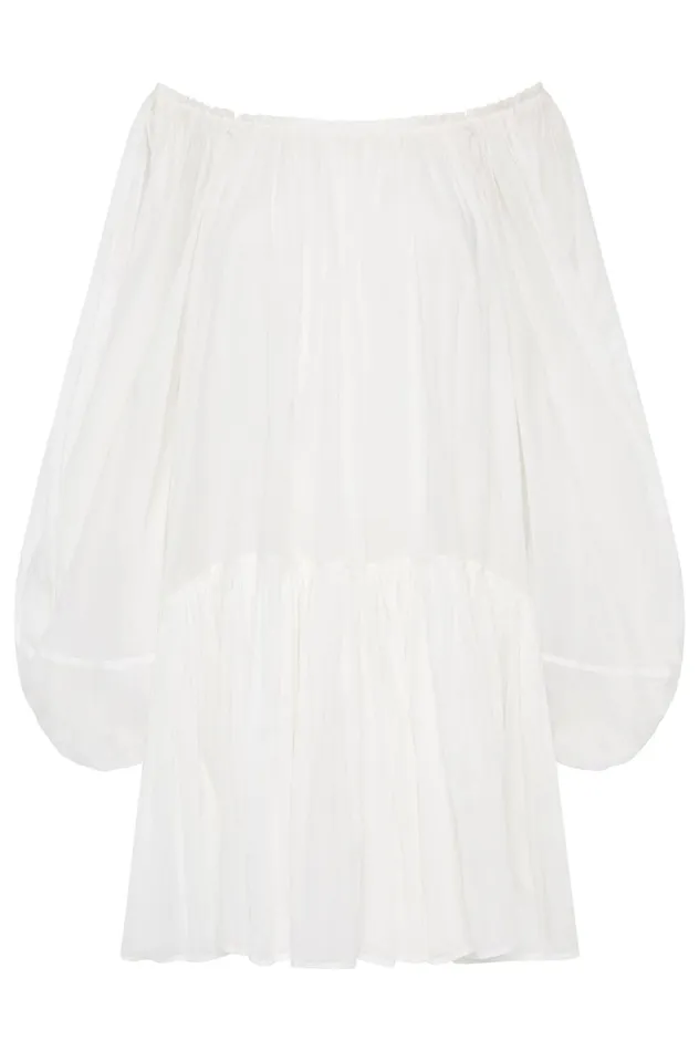 Avani Smock Mini Dress Ivory Women Aje White Dresses