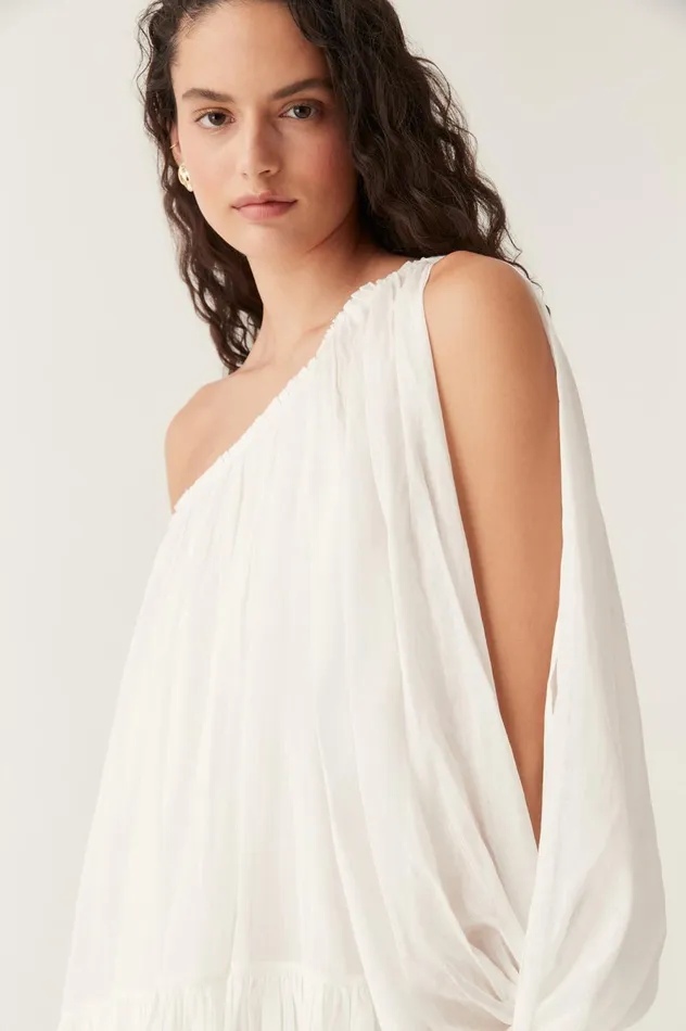 Avani Smock Mini Dress Ivory Women Aje White Dresses