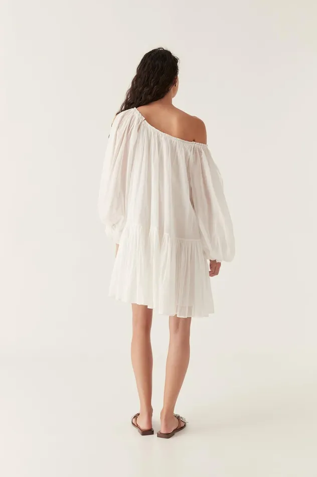 Avani Smock Mini Dress Ivory Women Aje White Dresses