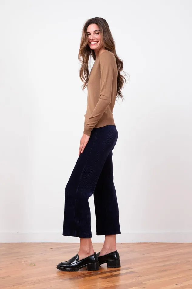 Avenue Montaigne ALEX Corduroy Navy Women Pants