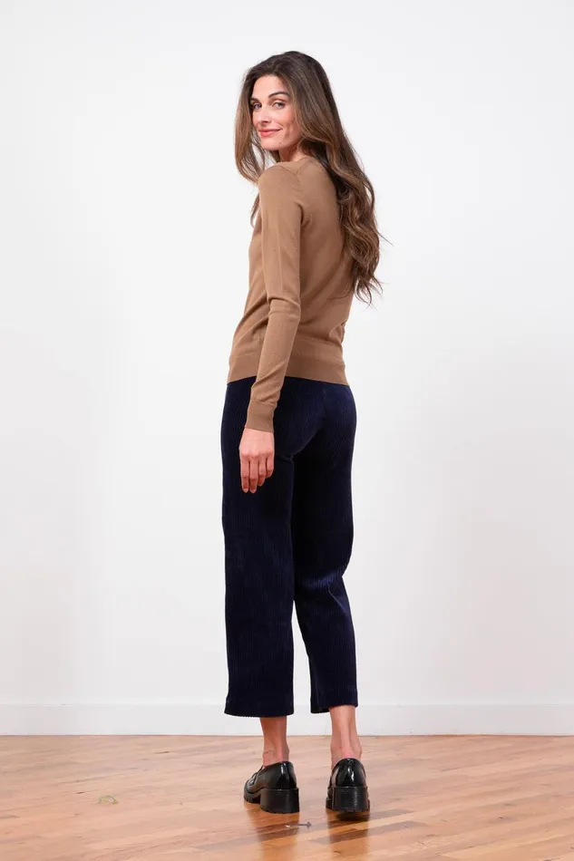 Avenue Montaigne ALEX Corduroy Navy Women Pants
