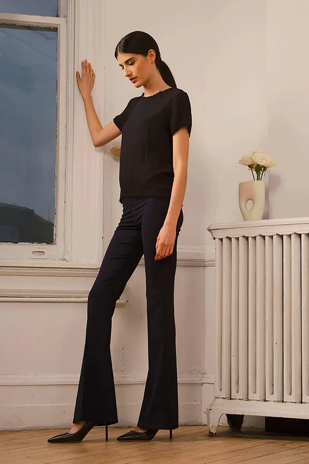 Avenue Montaigne BELLINI Crepe Navy Women Pants