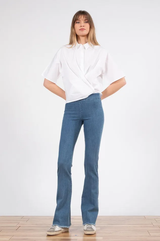 Avenue Montaigne BELLINI Light Denim Women Pants