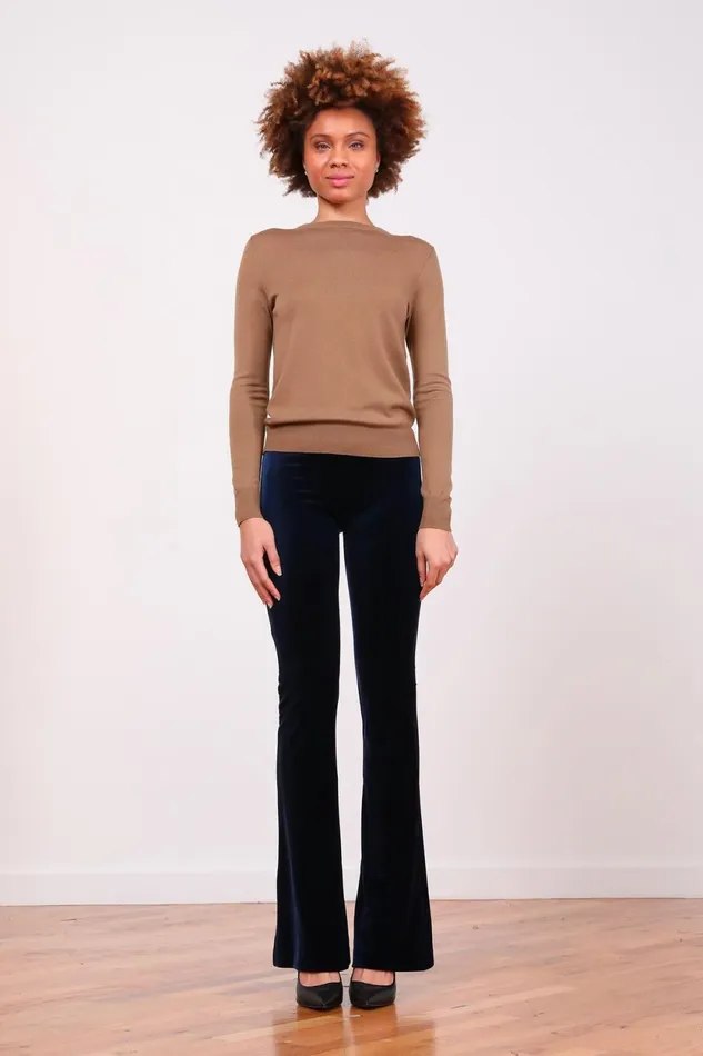 Avenue Montaigne BELLINI Velvet Navy Women Pants