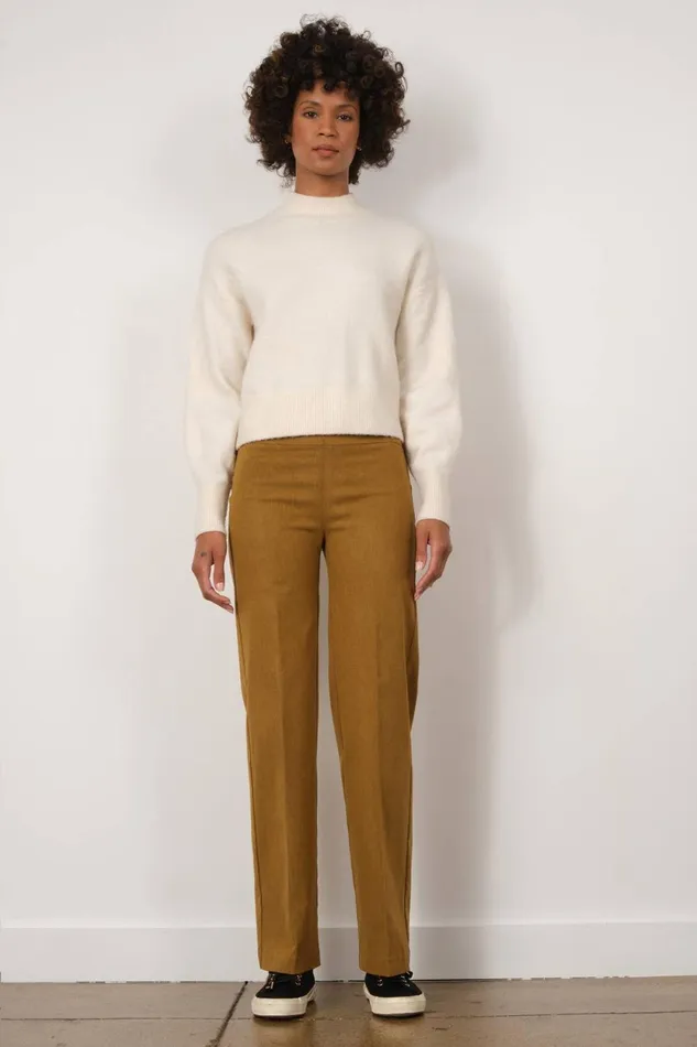 Avenue Montaigne FLAVIA Flannel Dijon Women Pants