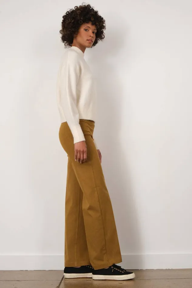Avenue Montaigne FLAVIA Flannel Dijon Women Pants