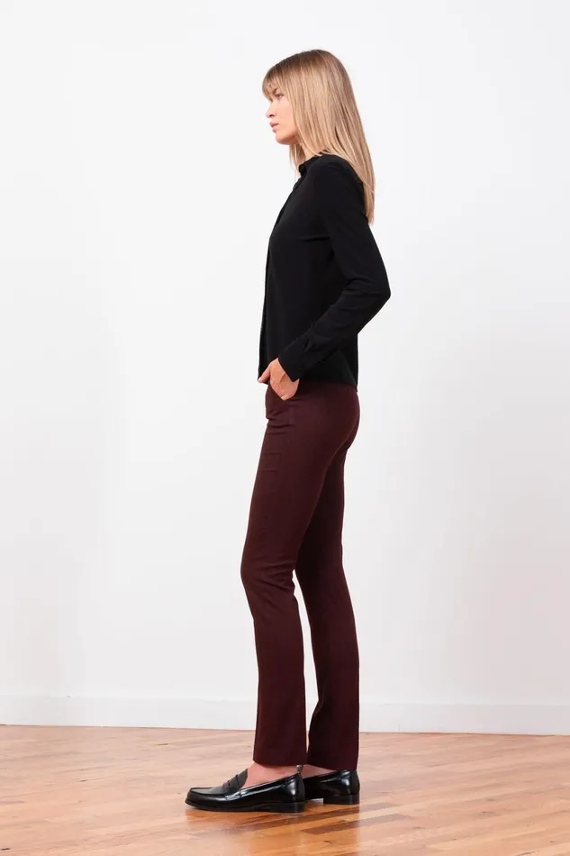 Avenue Montaigne LOUIS Flannel Wine Women Pants