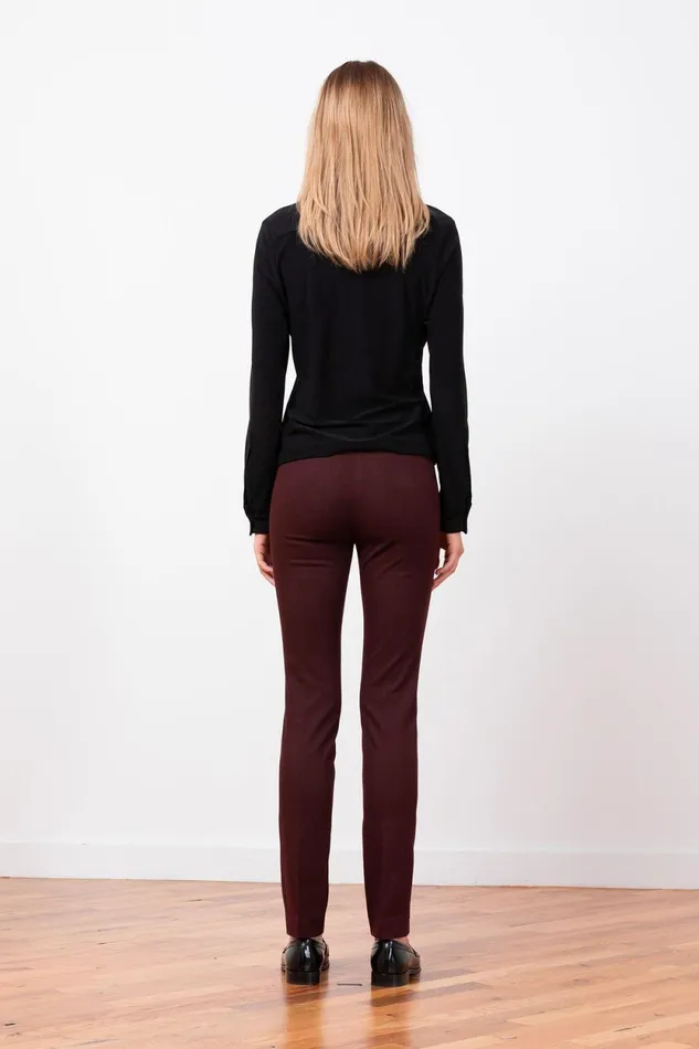 Avenue Montaigne LOUIS Flannel Wine Women Pants