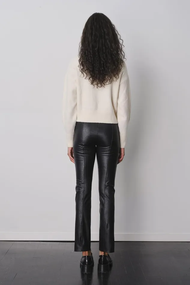 Avenue Montaigne MAX Pleather Black Women Pants Avenue Montaigne MAX Pleather Black Women Pants