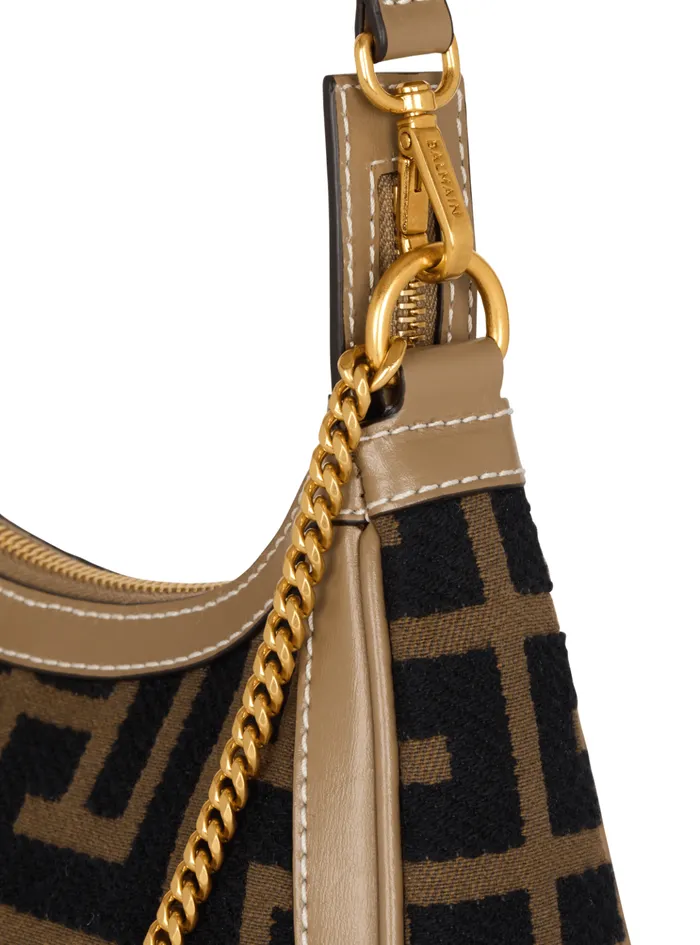 BArmy Shoulder Bag In PB Labyrinth Jacquard Black Women Balmain Crossbody Bags