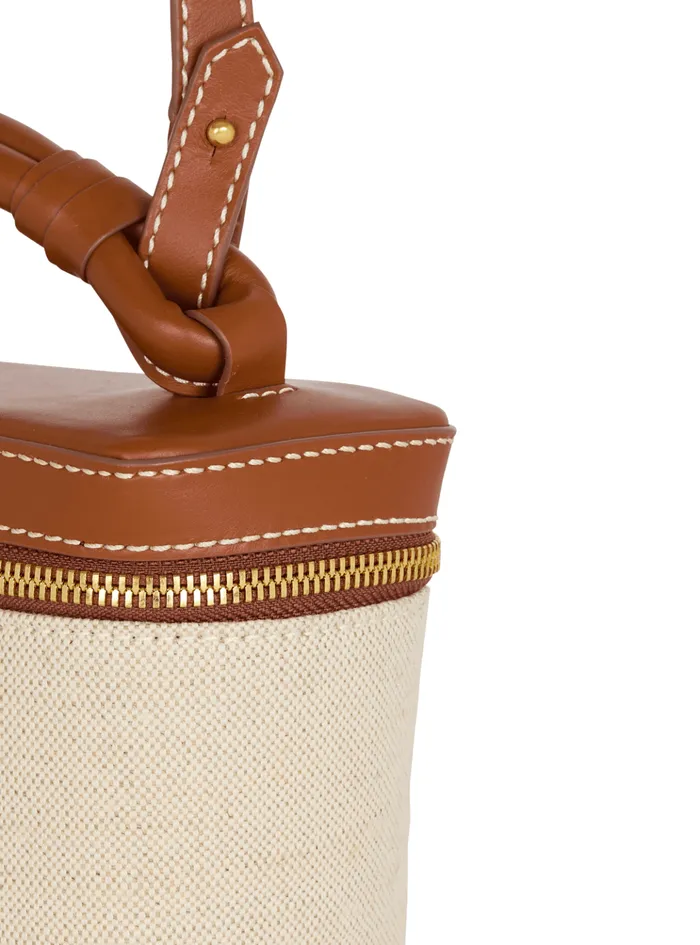 BArmy Vanity Case In Canvas And Leather Beige Women Balmain Handbags
