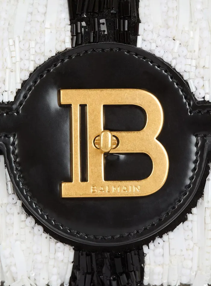 BBuzz Pouch 23 With Embroidered Stripes Black Women Balmain Mini Bags