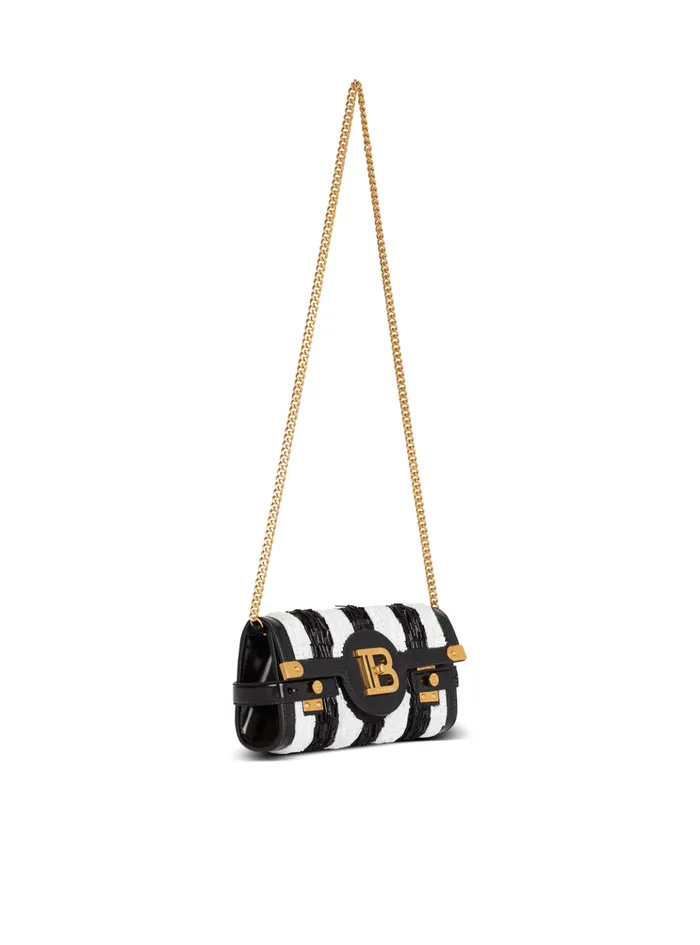 BBuzz Pouch 23 With Embroidered Stripes Black Women Balmain Mini Bags