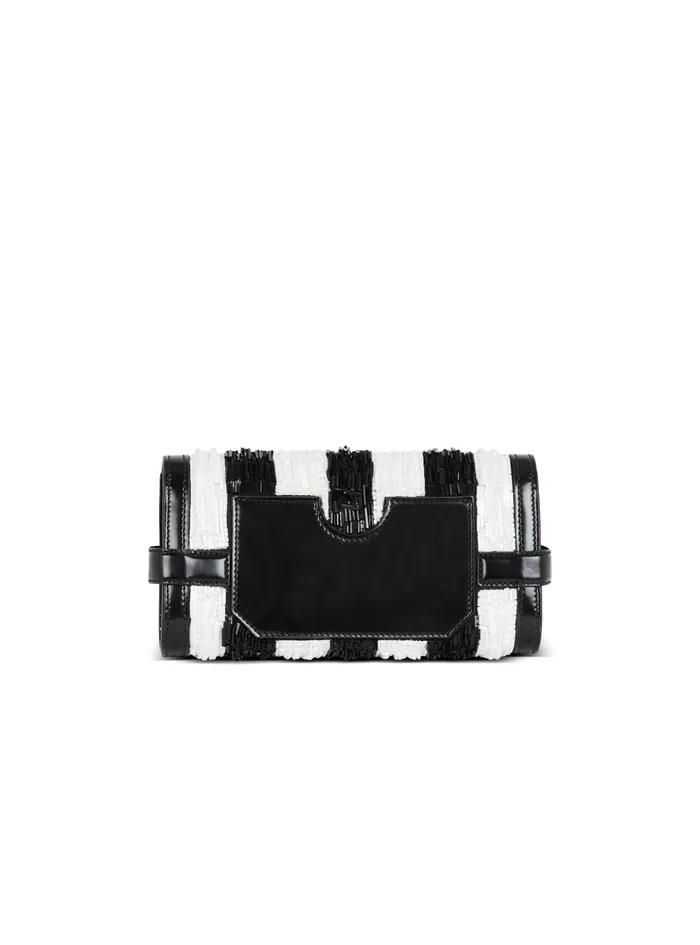 BBuzz Pouch 23 With Embroidered Stripes Black Women Balmain Mini Bags
