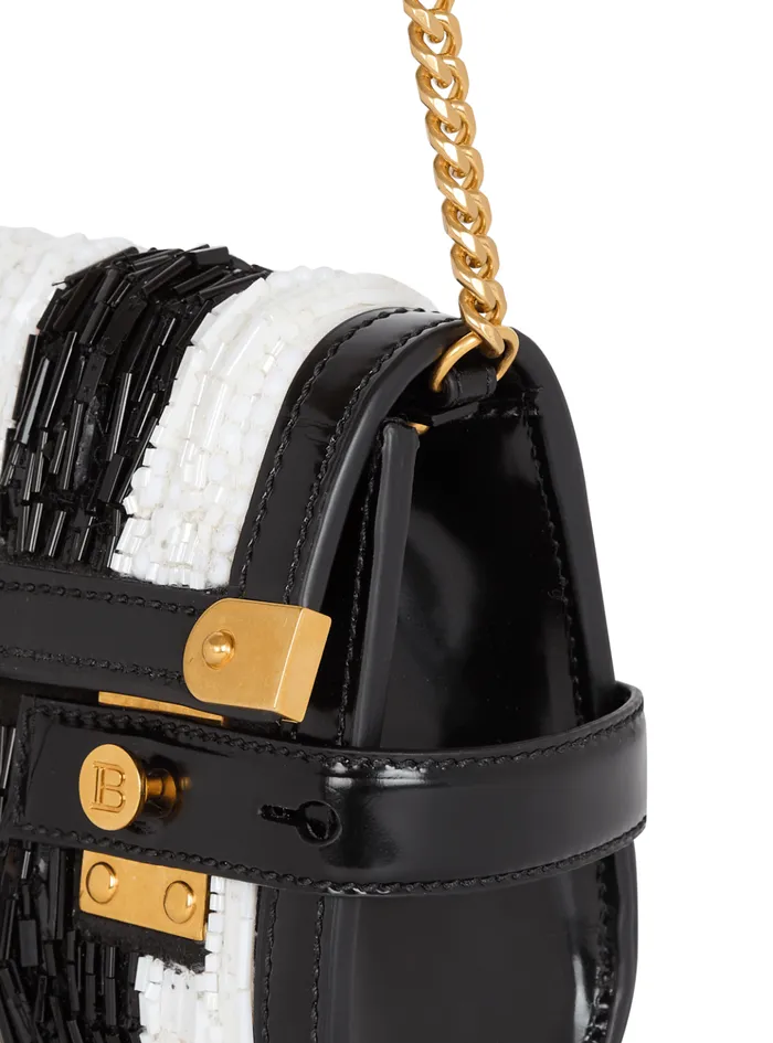 BBuzz Pouch 23 With Embroidered Stripes Black Women Balmain Mini Bags