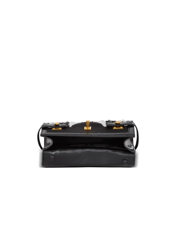 BBuzz Pouch 23 With Embroidered Stripes Black Women Balmain Mini Bags