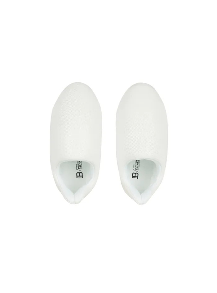 BCloud Sneakers In Embossed Leather White Men Balmain Sneakers