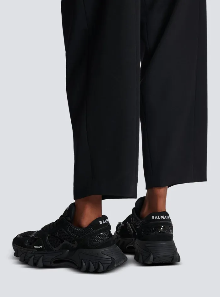 BCourt Trainers With Jacquard Monogram Black Women Balmain Sneakers