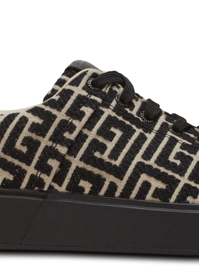 BCourt Trainers With Jacquard Monogram Black Women Balmain Sneakers