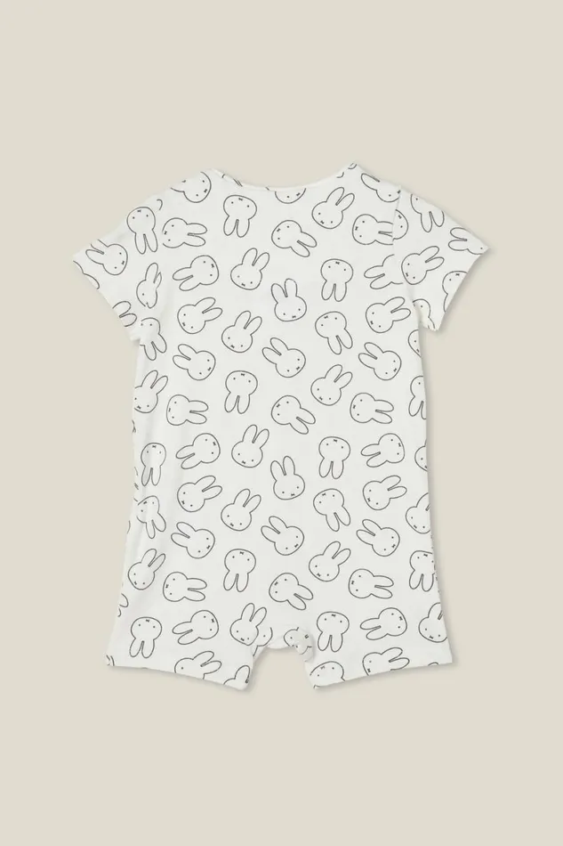Baby Rompers and All In Ones Cotton On The Billie Short Sleeve Zip Romper License Lcn Mif Vanillamiffy Outline Stamp
