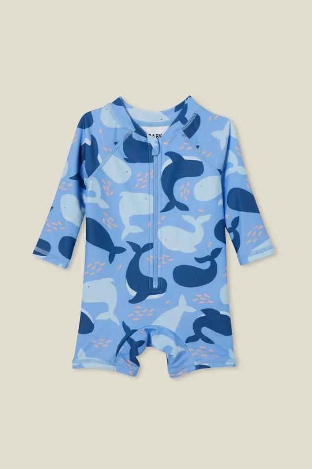 Baby Swimwear Cotton On Cameron Long Sleeve Swimsuit Dusk Bluewhales Friends