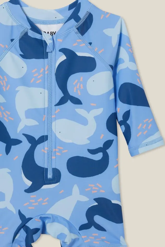 Baby Swimwear Cotton On Cameron Long Sleeve Swimsuit Dusk Bluewhales Friends