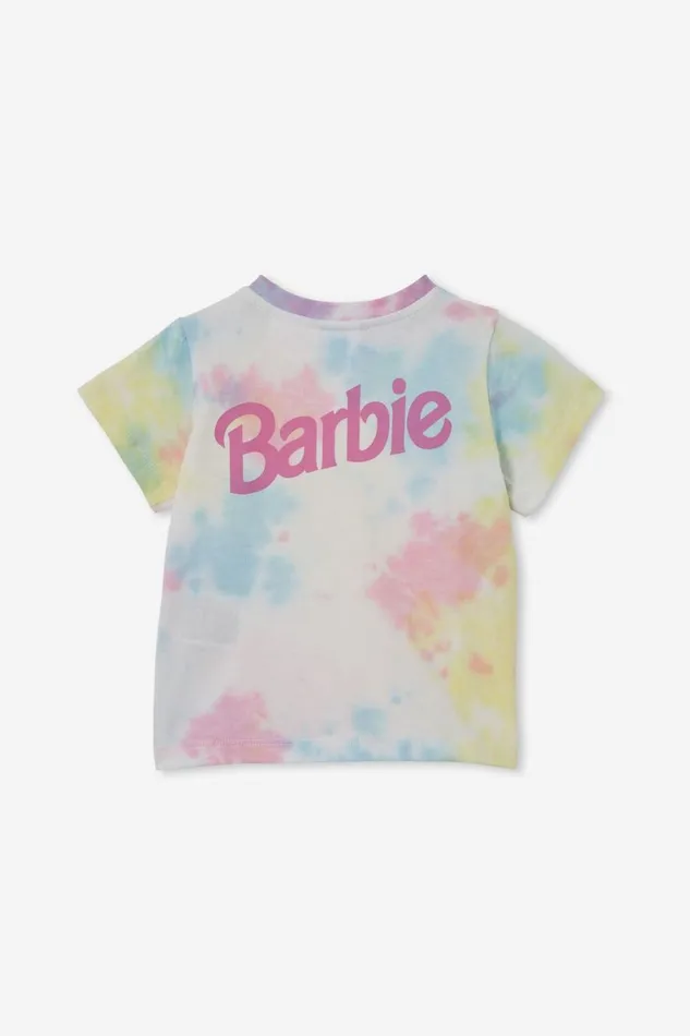 Baby Tops Jackets and Sweaters Cotton On Barbie Jamie Short Sleeve Tee Lcn Mat Pinky Tie Dyebarbie Stamp