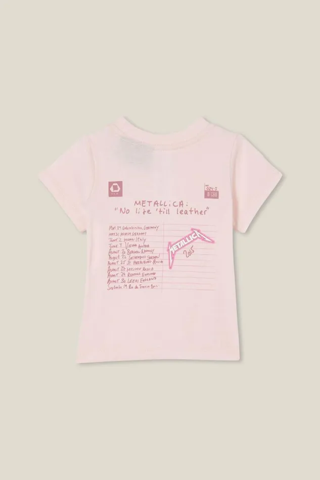 Baby Tops Jackets and Sweaters Cotton On Jamie Short Sleeve TeeLicense Lcn Mt Crystal Pinkno Life Till Leather