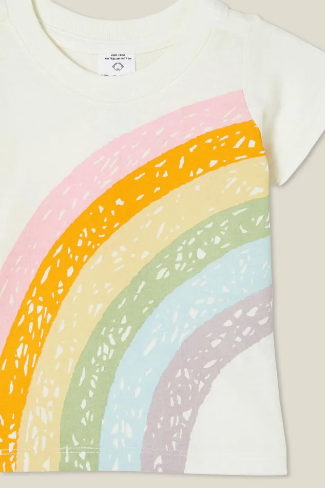 Baby Tops Jackets and Sweaters Cotton On Jamie Short Sleeve Tee Vanillasketchy Rainbow