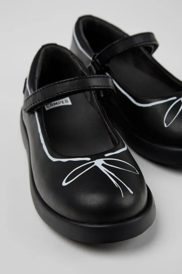 Ballerinas Kids Camper Twins Black Leather Mary Jane Shoes