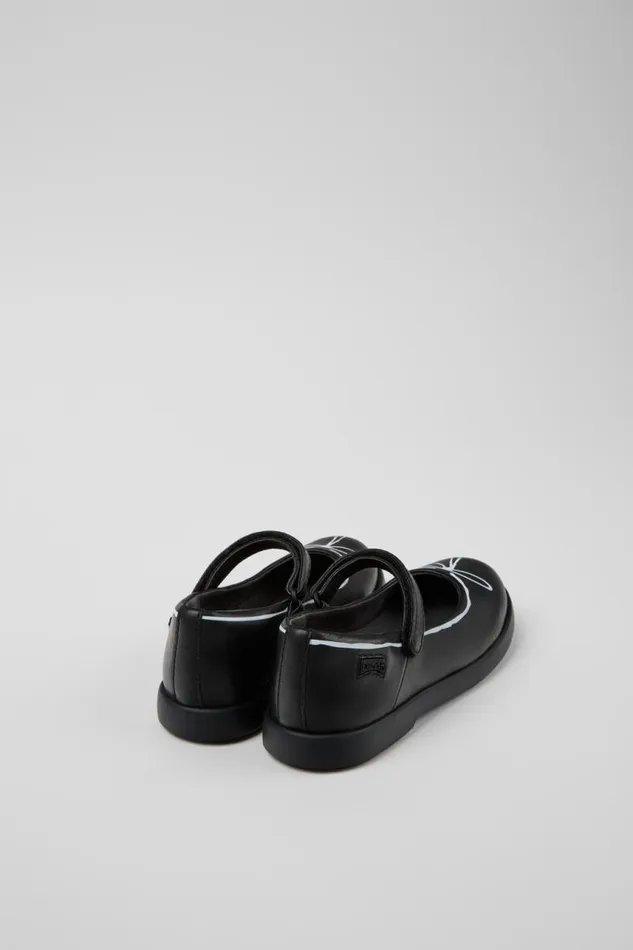Ballerinas Kids Camper Twins Black Leather Mary Jane Shoes Ballerinas Kids Camper Twins Black Leather Mary Jane Shoes