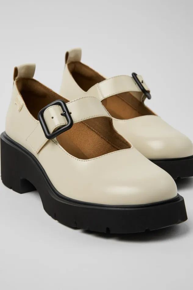 Ballerinas Women Camper Milah White Leather Shoes