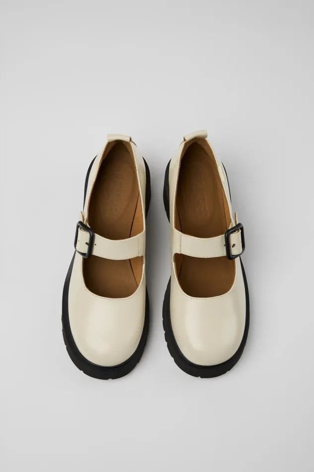 Ballerinas Women Camper Milah White Leather Shoes