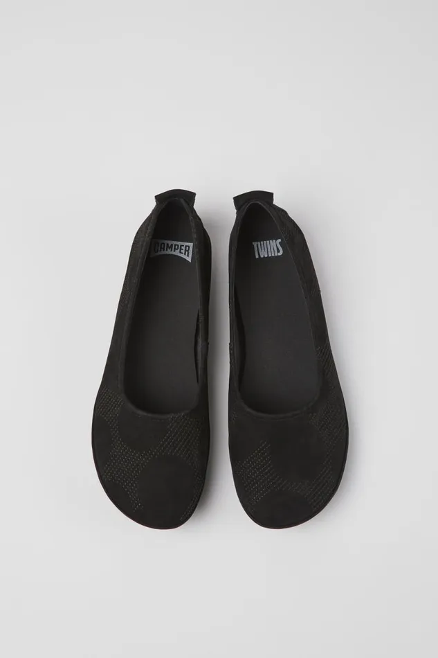 Ballerinas Women Camper Twins Black Nubuck Ballerinas