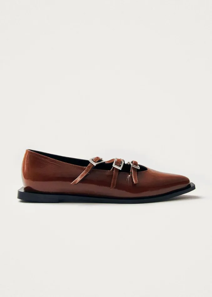 Ballet Flats Women ALOHAS Jive Onix Brown Leather Ballet Flats