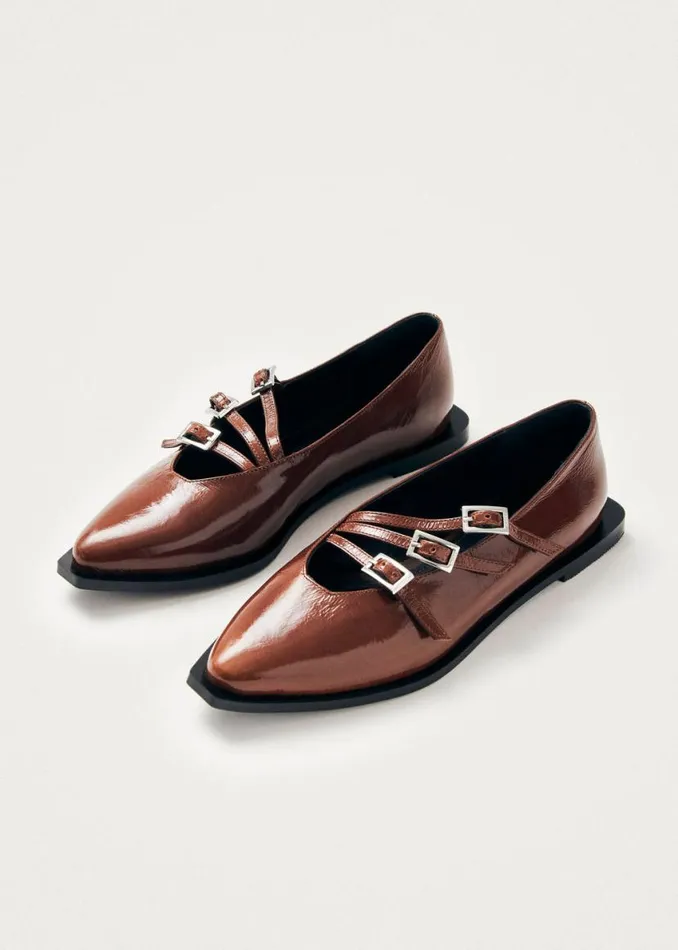 Ballet Flats Women ALOHAS Jive Onix Brown Leather Ballet Flats
